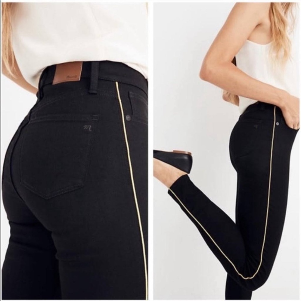 NWT Madewell Black Jeans with White Stitching
